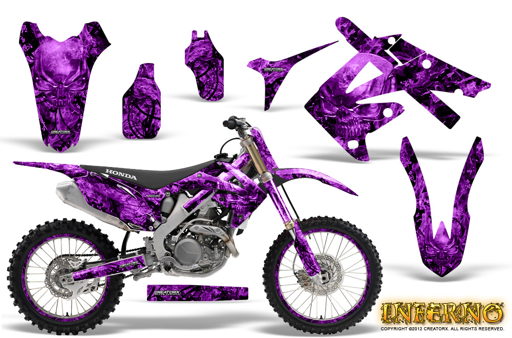 Honda CRF250 10-12 CRF450 09-12 Graphics Inferno Purple NP Rims